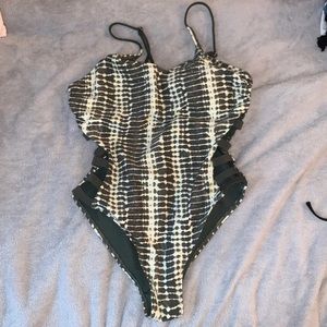 One Piece Green Snakeskin Bathing Suit